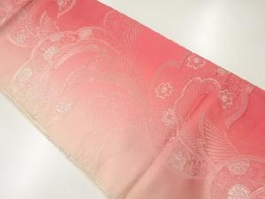 アンティーク　花更紗模様織出し暈し全通袋帯（材料）